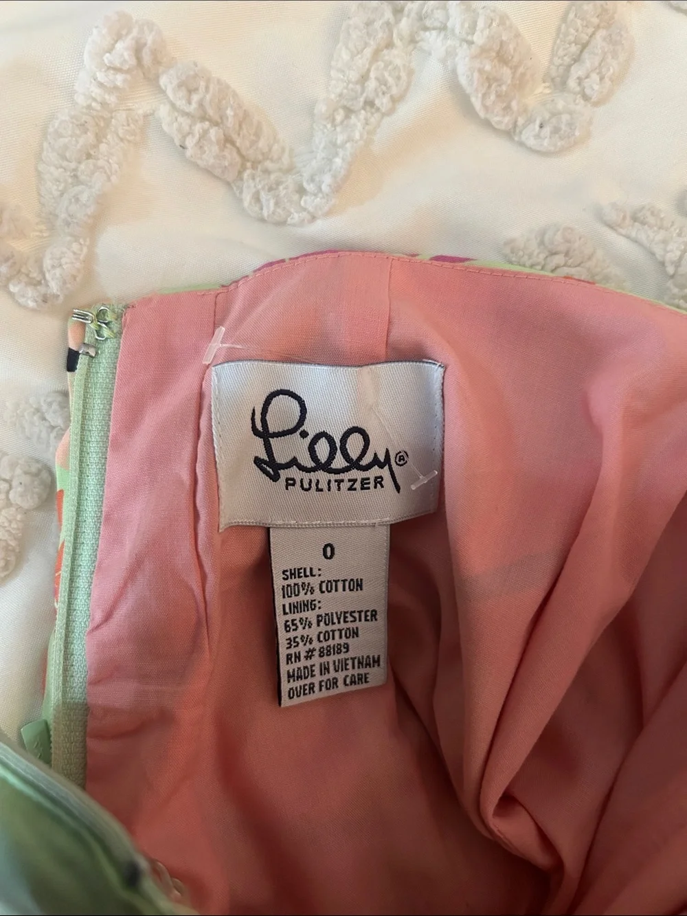 Lilly Pulitzer Pink vintage and Mint Floral Strapless Dress size 0 - Picture 7 of 8